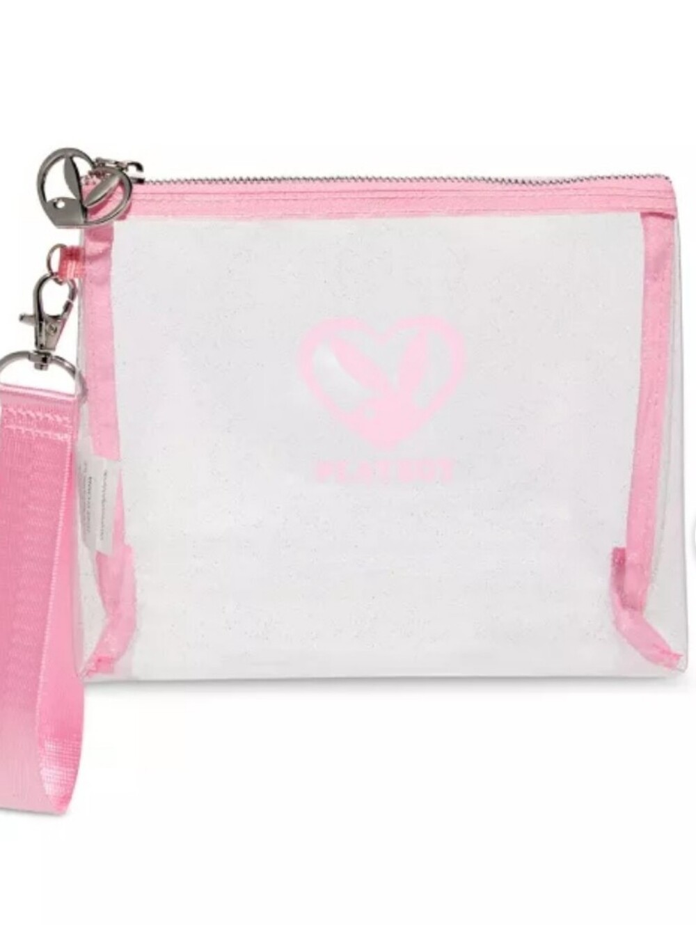 Playboy Bunny Heart Glitter Wristlet